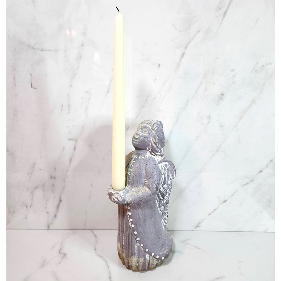 Retired Signed Isabel Bloom Hope Angel with Wings Candle Holder Sculpture 10" - Picture 1 of 10